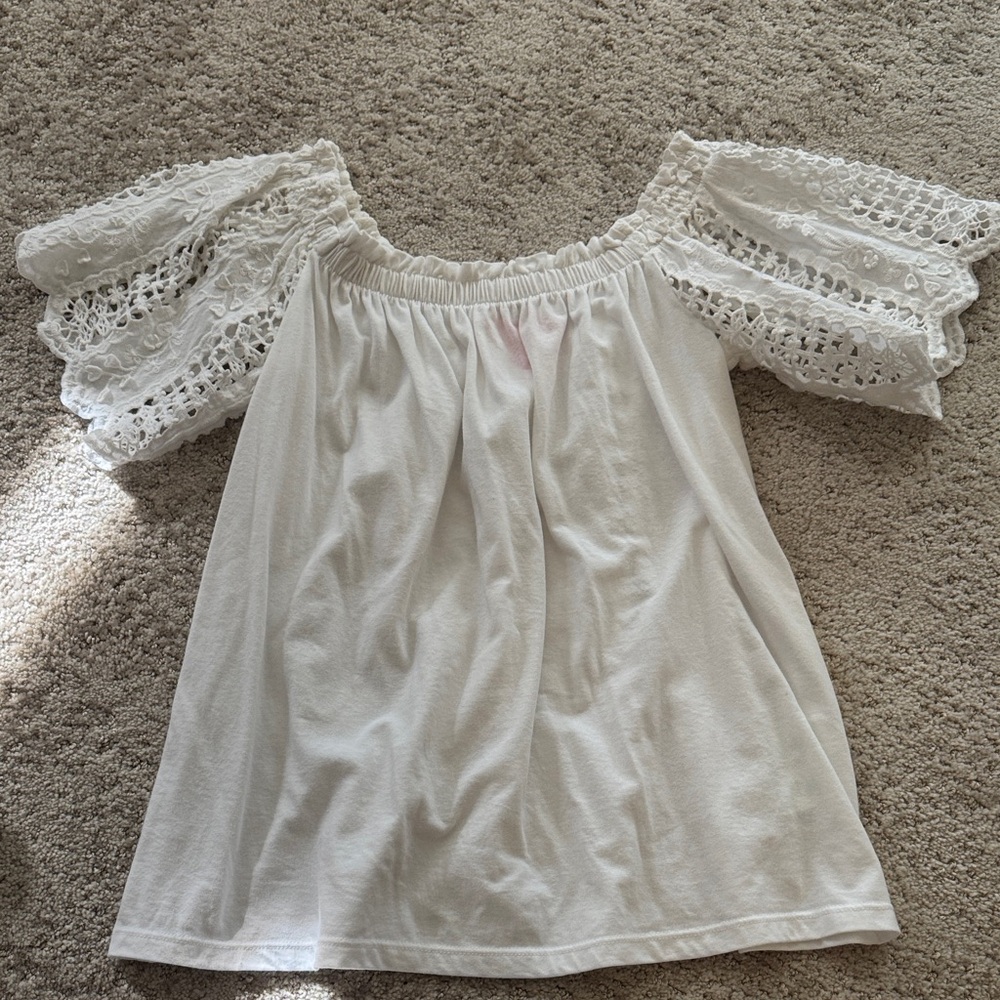 White Lace Off-Shoulder Top